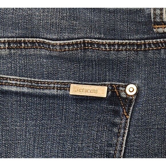 Chico's So Slimming Girlfriend Slim Leg 1 Ankle Jeans Denim Womens 32 Inch Waist - Picture 2 of 9